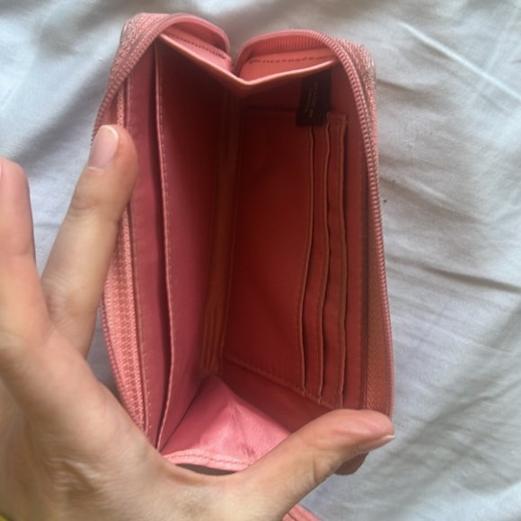 Coach Leather Peach Zip Wallet- Small - Picture 4 of 9